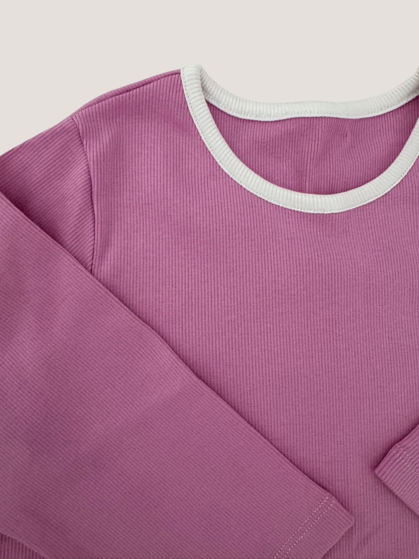 Three- quarter matching rib sleeve set