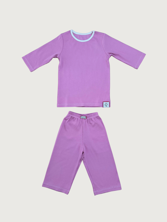 Three- quarter matching rib sleeve set