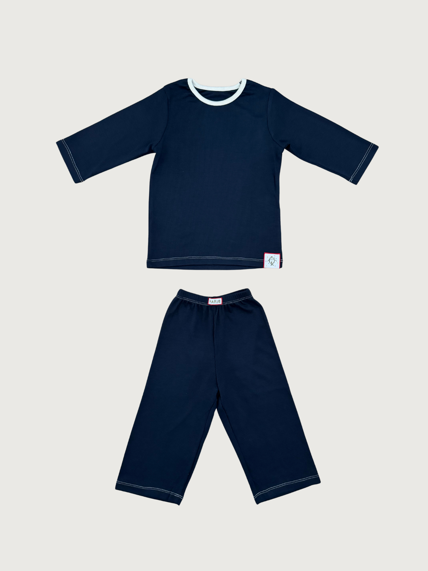 Three- quarter matching rib sleeve set